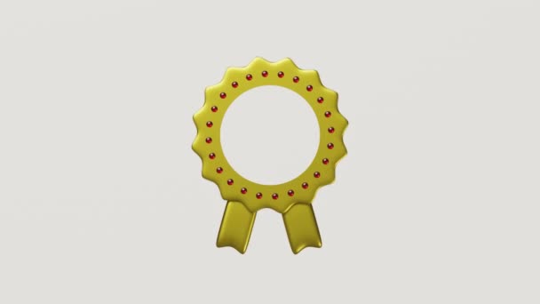 3D медаль-переможець або золота якість гарантують стрічку з позначкою чеку ізольовано. стрічка преміум якості, 3d ілюстрація рендеринга, альфа-канал - Кадри, відео