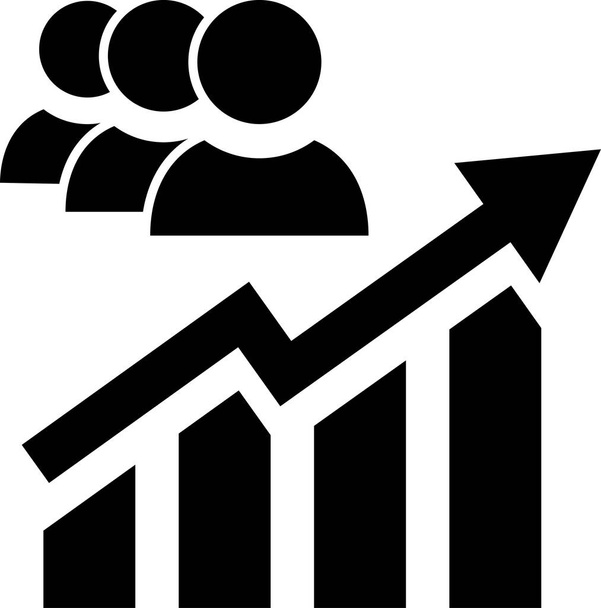 Growing bar graph and people icon for web template or mobile app - Vector, Image