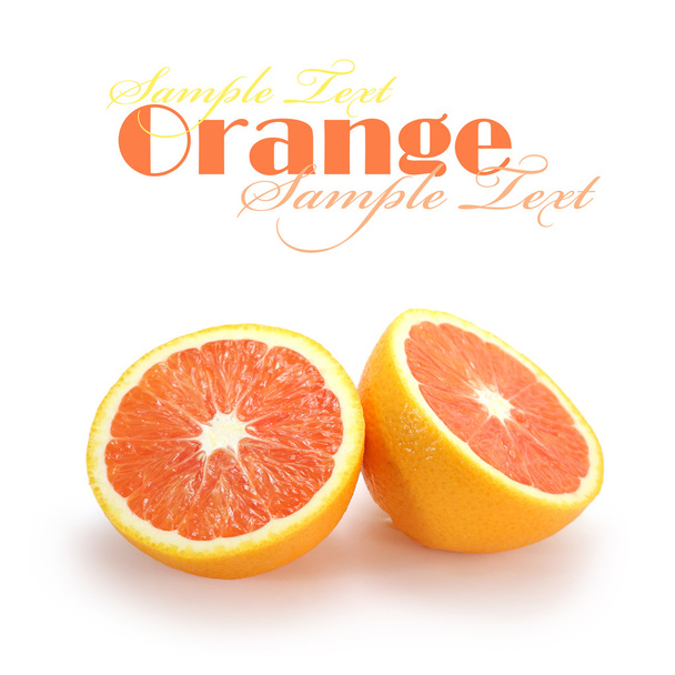 zwei orangefarbene Hälften - Foto, Bild