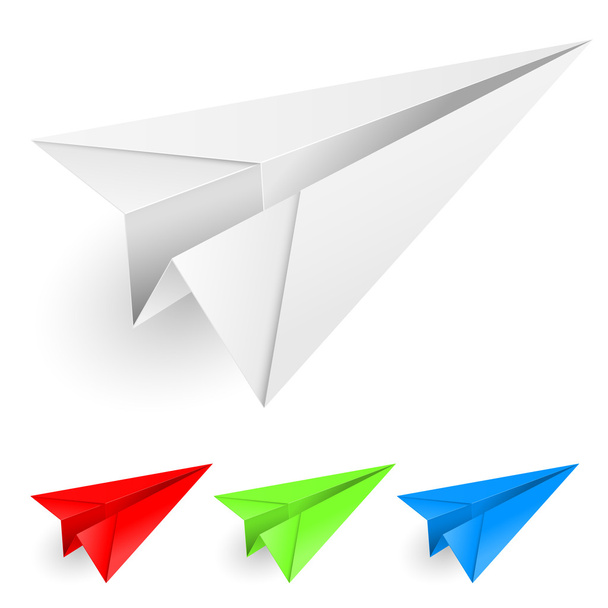 Colorful paper airplanes - Vector, Imagen
