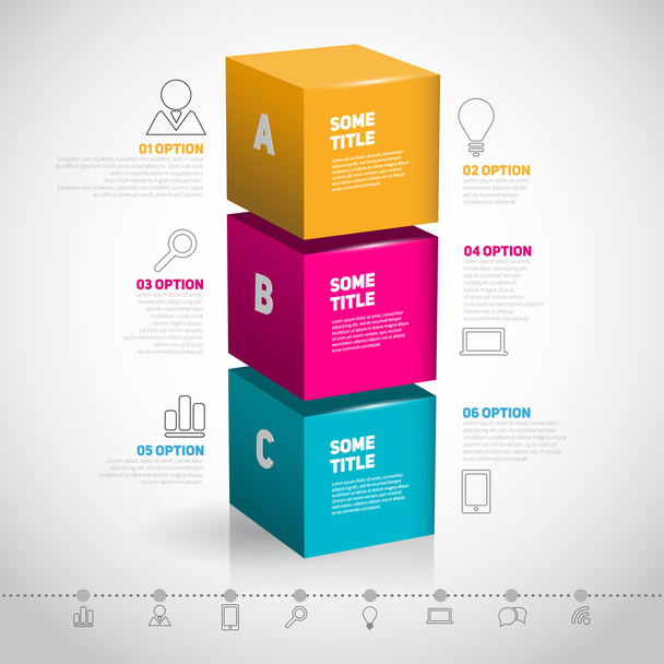Cube template for infographic - Vektor, Bild