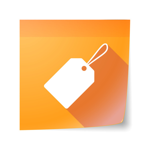 Sticky note icon with a shopping label - Vector, Image