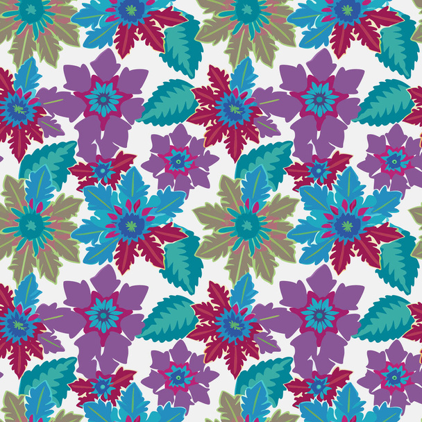 Цветочные узор дизайн ткани, футболки, наволочки. Цветочный узор с листьями. Цветочные букеты цветочные композиции. Цветочный узор - Фото, изображение