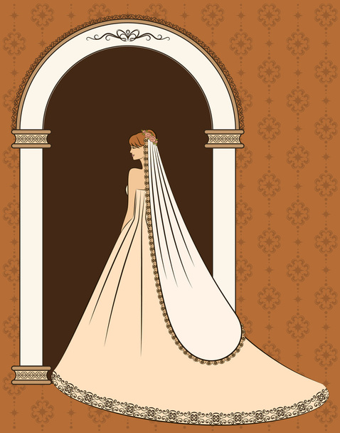 Ілюстрація красивої нареченої
 - Вектор, зображення