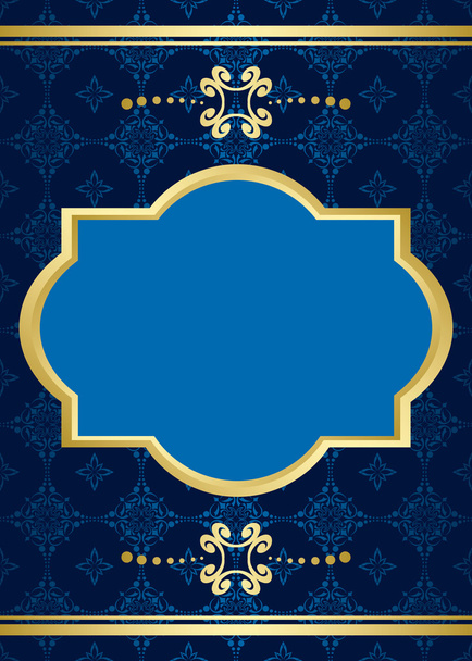 青色のパターンを持つベクトル カード - ベクター画像
