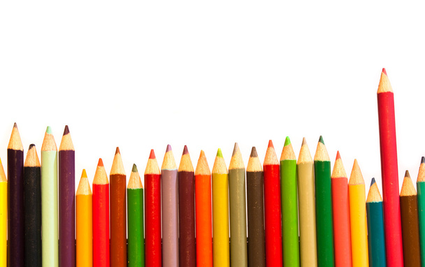 Skládaný izolované barevné tužky - Fotografie, Obrázek