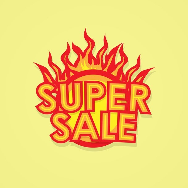 Sign sale offer with fire. - Vektor, kép