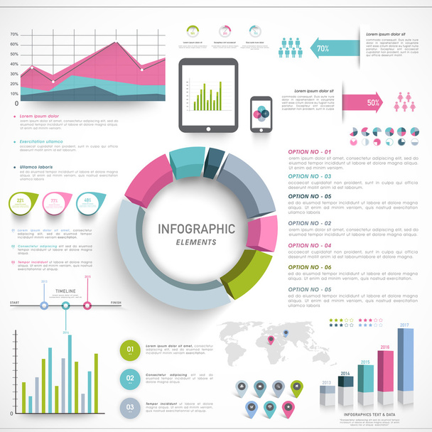 Collection of Business Infographic elements. - Вектор,изображение