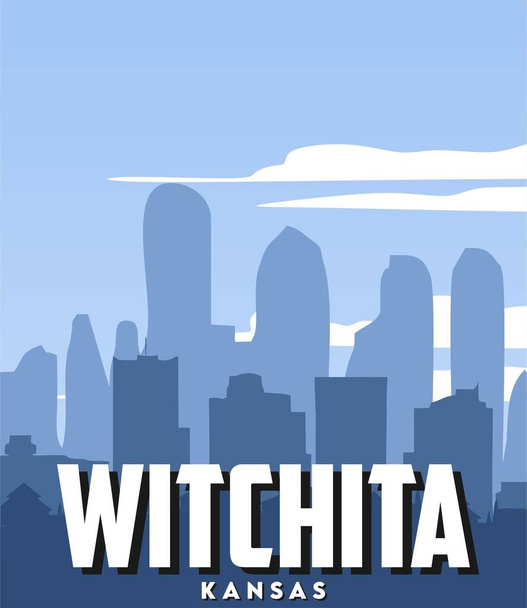 Wichita Kansas Stany Zjednoczone Ameryki - Wektor, obraz