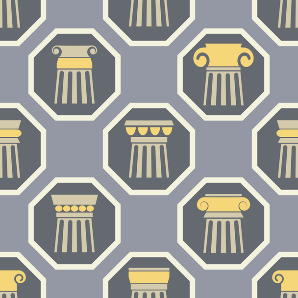 Seamless background with ancient columns - Vector, Image