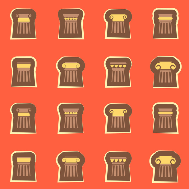 Бесшовный фон с древними колоннами
 - Вектор,изображение