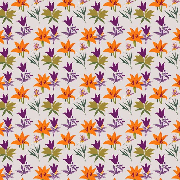 Flower pattern with leaves. Floral bouquets flower compositions. Floral pattern - Photo, Image