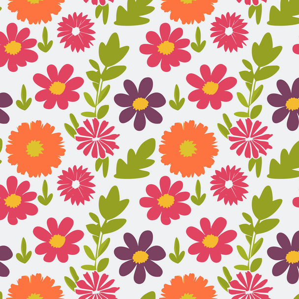 Flower pattern with leaves. Floral bouquets flower compositions. Floral pattern - Photo, Image