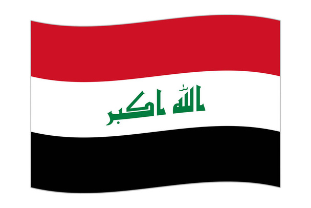 イラクの国旗を振っている。ベクターイラスト. - ベクター画像