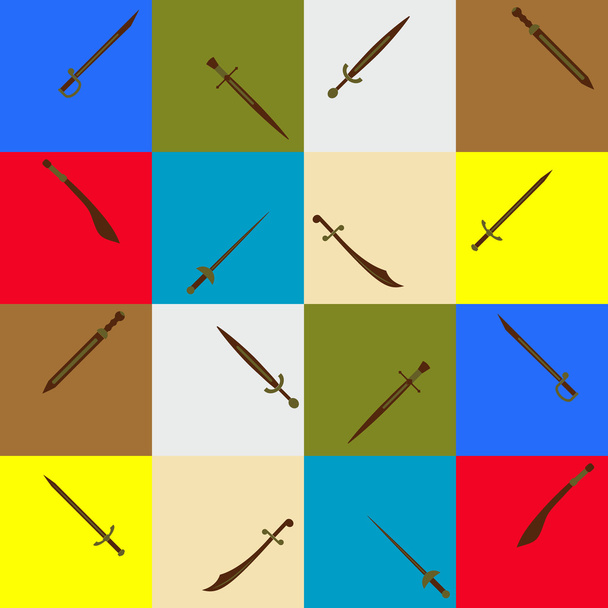 Seamless background with swords - Vektor, Bild