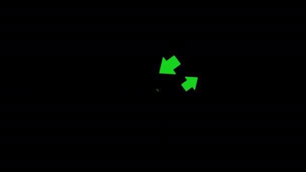 ricevitore di telefono verde con frecce che puntano su e giù icona concetto loop video di animazione con canale alfa - Filmati, video