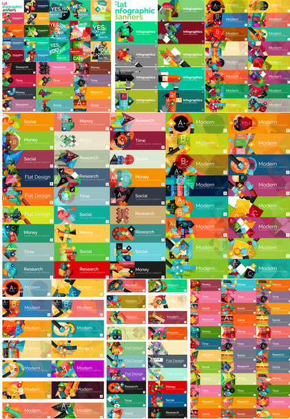 Mega набор универсальных веб-опций инфографические баннеры
 - Вектор,изображение