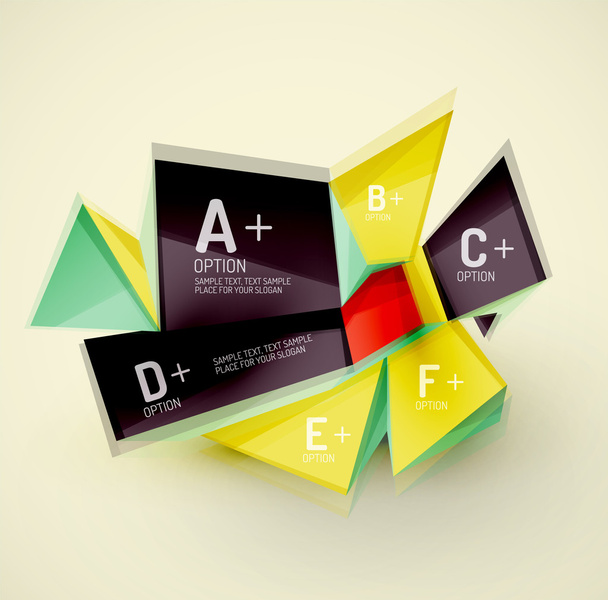 Geometric shapes with sample text. Abstract template - Vector, Image