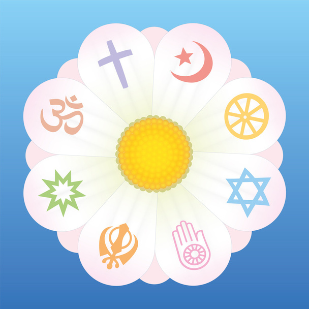 Světová náboženství květinové symboly - Vektor, obrázek