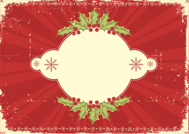 Red vintage Christmas card for text - Wektor, obraz