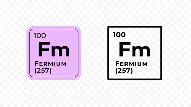 Фермий, химический элемент конструкции вектора периодической таблицы - Вектор,изображение