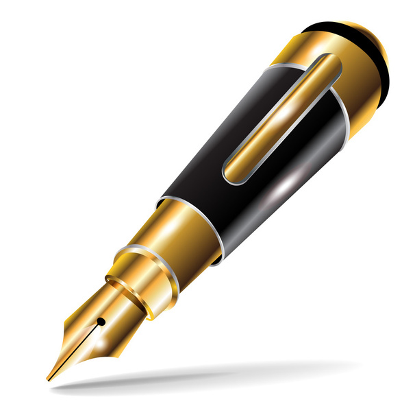 Single small fountain luxury pen - Vektor, obrázek
