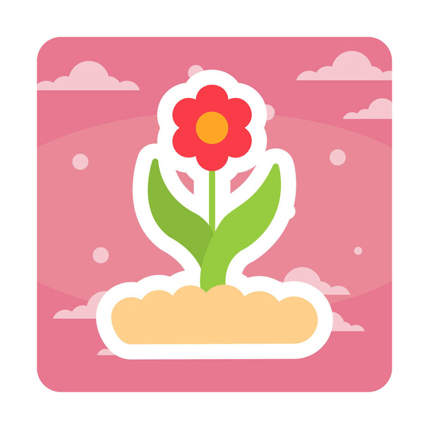 bloemenvector pictogram. eenvoudig ontwerp - Vector, afbeelding