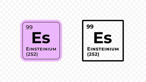 Einsteínio, elemento químico do desenho periódico do vetor de mesa - Vetor, Imagem