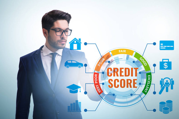 Unternehmer im Credit-Score-Konzept - Foto, Bild