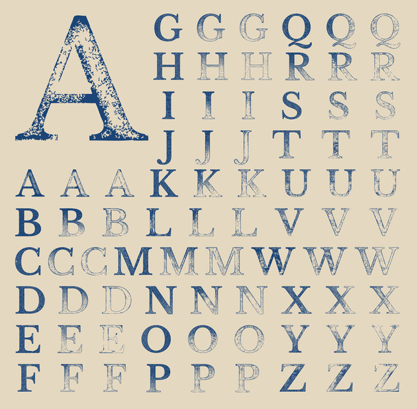 Classical Typografy Vector Grunge Characters - Вектор, зображення