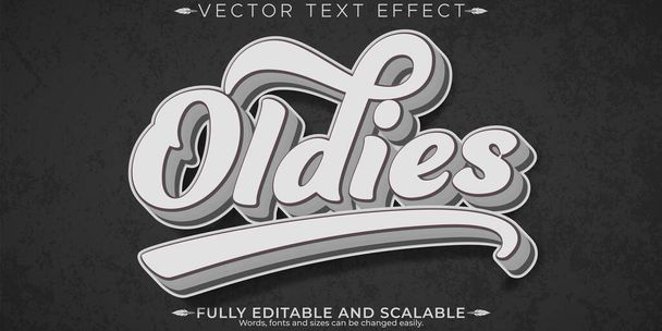Editovatelný textový efekt oldies, 3d vintage a retro font style - Vektor, obrázek