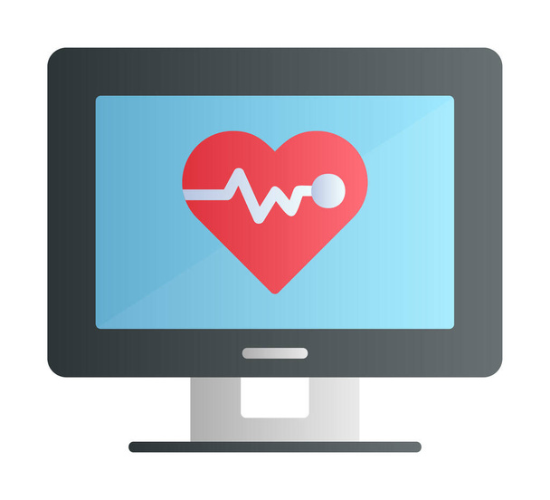 monitor z ilustracją wektora kardiogramu  - Wektor, obraz