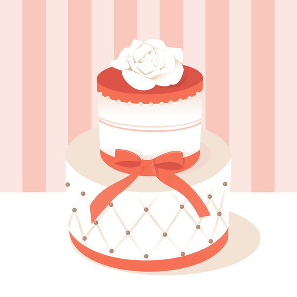 Beautiful Fondant Wedding Cake - Vettoriali, immagini