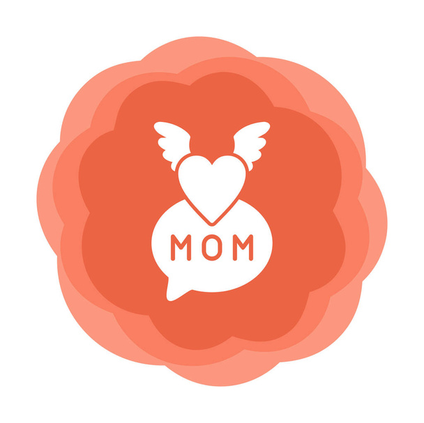 Mother 's day icoon, wenskaart template, vectorillustratie - Vector, afbeelding