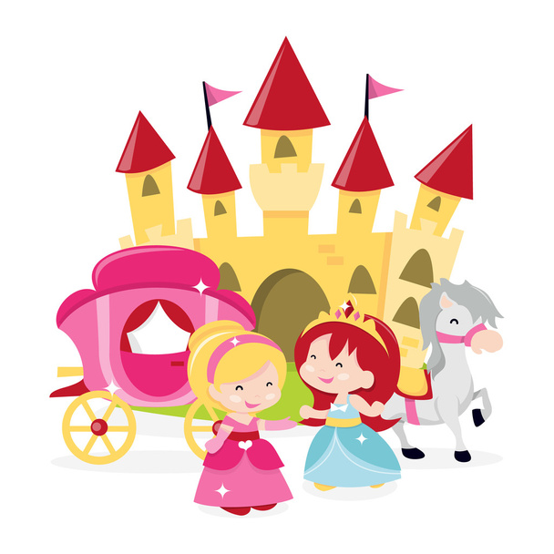 Castillo de princesas de dibujos animados
 - Vector, Imagen