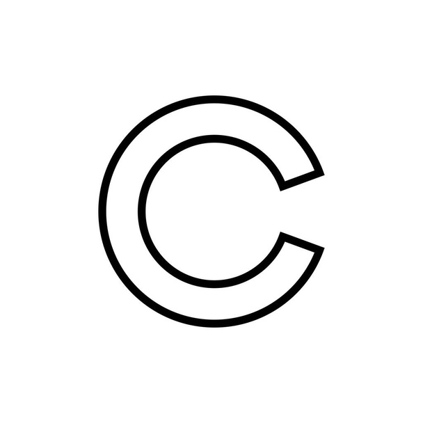 vetor ícone de direitos autorais isolado no fundo branco. símbolos de direitos autorais - Vetor, Imagem