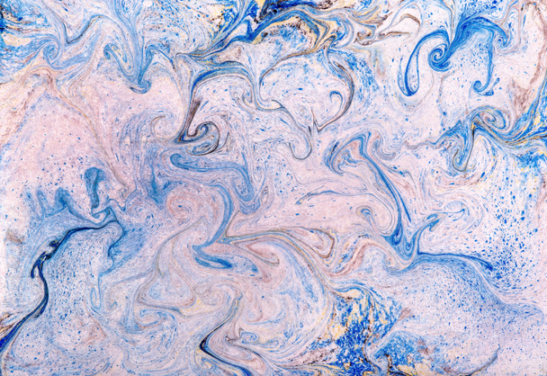 Swirling blue and white marbled paper - Fotoğraf, Görsel