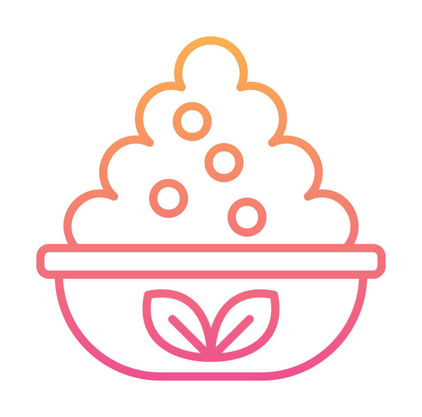 simple flat bowl with Yeast food design - Vector, Image