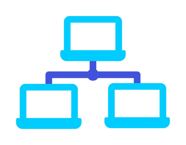 Laptop-Netzwerk-Symbol, Vektorillustration  - Vektor, Bild