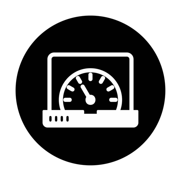 Vektor-Geschwindigkeitstest Laptop Web-Symbol, Vektorillustration - Vektor, Bild