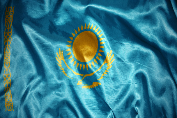 сверкающий казахский флаг
 - Фото, изображение