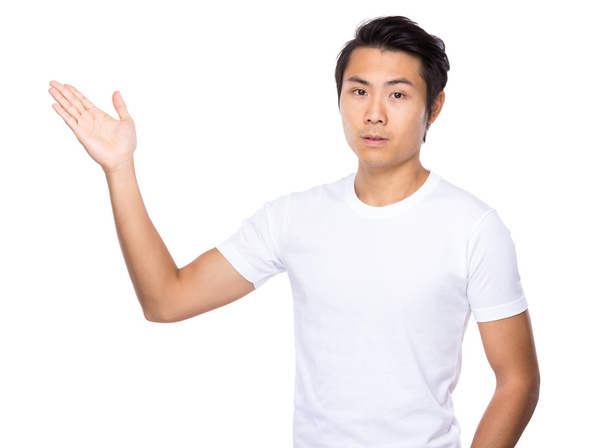 Asijské pohledný muž v bílé tričko t - Fotografie, Obrázek
