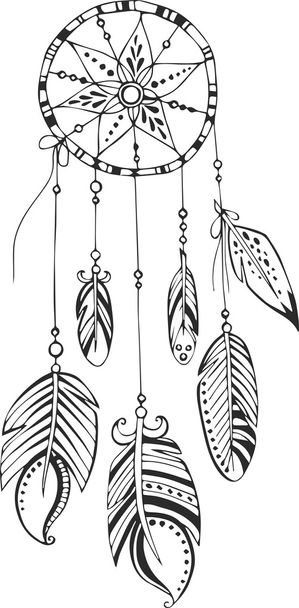 Dreamcatcher painted by hand - Vector, Image