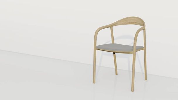 Cadeira de escritório vista lateral, mobiliário de design moderno, cadeira isolada no fundo branco 3D renderização - Foto, Imagem