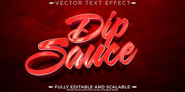 Dip sauce text effect, editable food  text style - Vector, Image