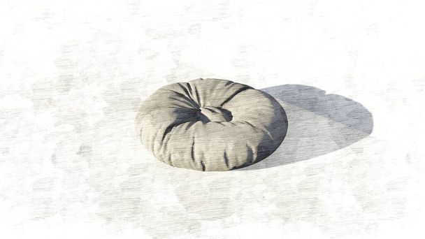Интерьер серого круглого бобового мешка на рисунке. 3d-рендеринг - Фото, изображение