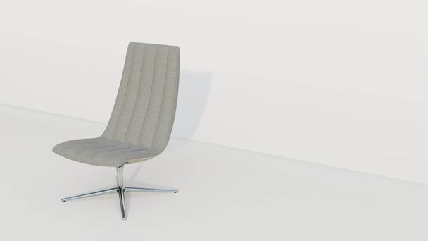 Biuro Krzesło widok z przodu, nowoczesne designerskie meble, Krzesło izolowane na białym tle 3d Rendering - Zdjęcie, obraz