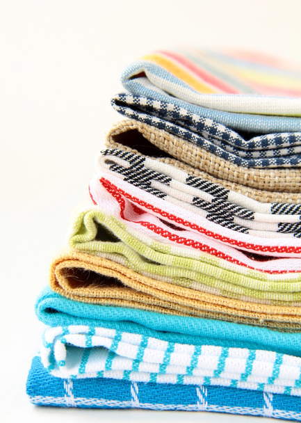 Pile of linen kitchen towels - Photo, Image