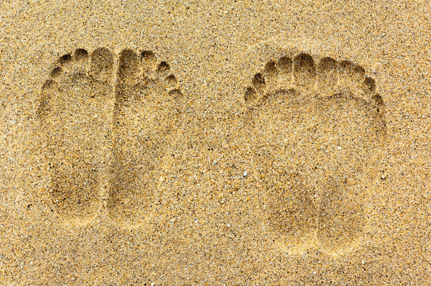 odbitki stóp na piasku - Zdjęcie, obraz