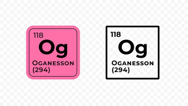 Оганессон, химический элемент конструкции вектора периодической таблицы - Вектор,изображение